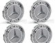 Τάπες Κέντρου Ζάντας Mercedes Benz με Εσωτερική Διάμετρο 75mm Μαύρο 4τμχ