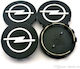Wheel Center Caps Opel with 58mm Internal Diameter Black 4pcs
