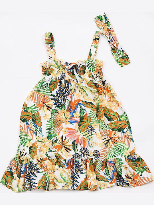 Children's Dress Sleeveless Floral Set with Accessories Multicolour
