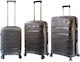 Diplomat Seagull Travel Suitcases Hard Gray with 4 Wheels Set 3pcs