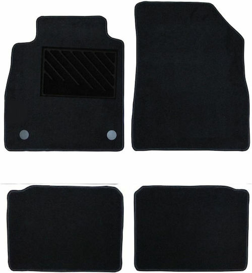 Autopataki Set of Front and Rear Mats 4pcs for Nissan Micra 2017+ Black