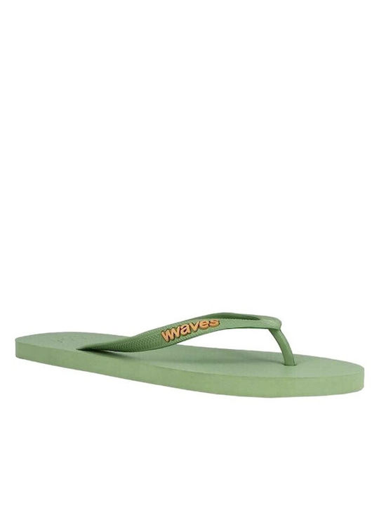 Waves Frauen Flip Flops in Grün Farbe