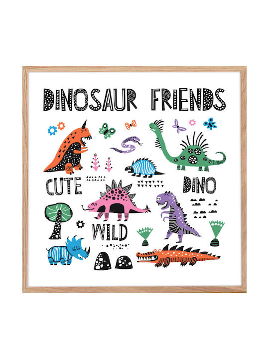 Walls Kids Wall Art Colorful Dinosaurs Wooden 3...
