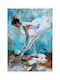 Walls Kinder Wandkunst Gerahmter Schönes Ballerina mit Weißem Rahmen auf Segeltuch 40x50cm