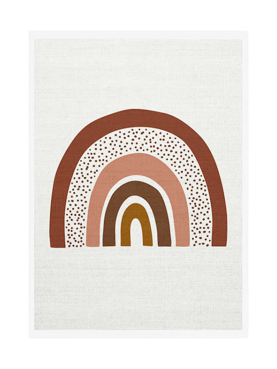 Walls Kids Wall Art Rustic Rainbow with White Frame on Canvas 20x30cm
