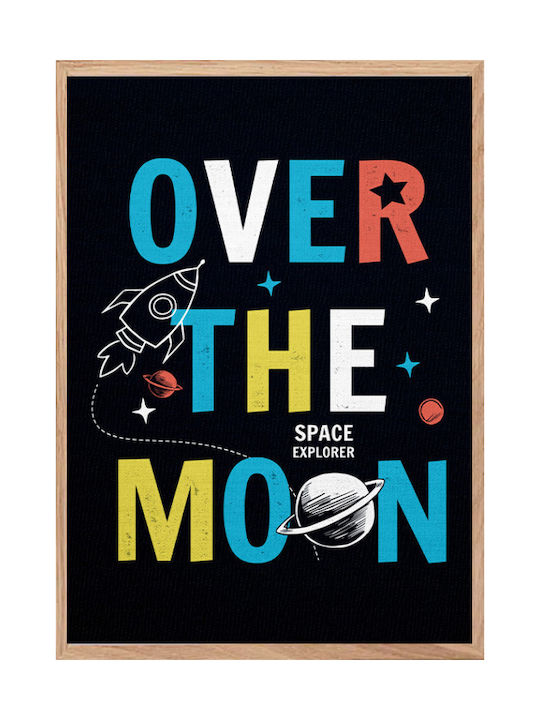 Walls Детско Рамка Over Moon на Платнен 15x20см