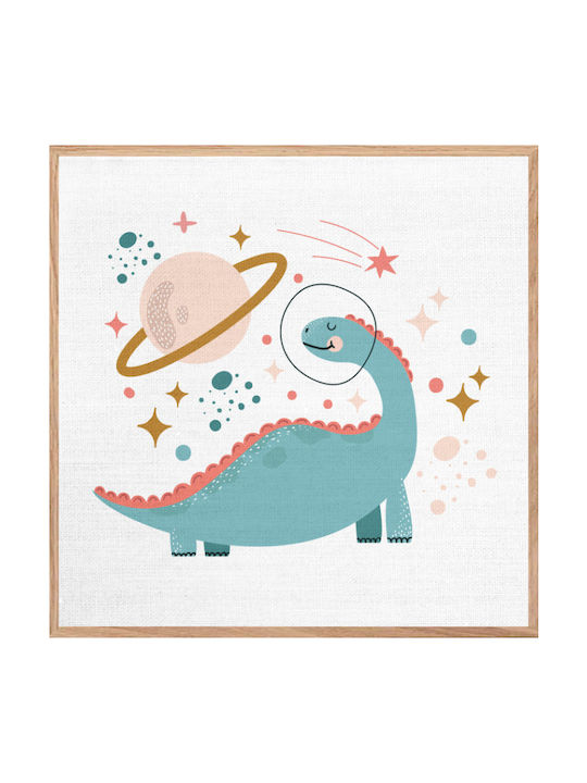 Walls Kids Wall Art Space Dinosaur on Canvas 40x40cm