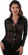 Soiemio Damen Sexy Top Schwarz 3213-0015