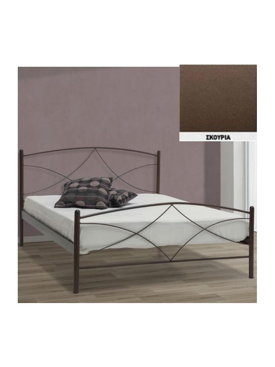 Andros Bed Double Metal Rusty for Mattress 150x...