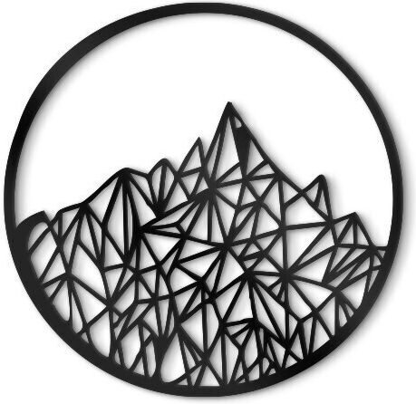 Walls 3D Декоративен Силует Геометрични Планински Върхове От Дърво 50x50см