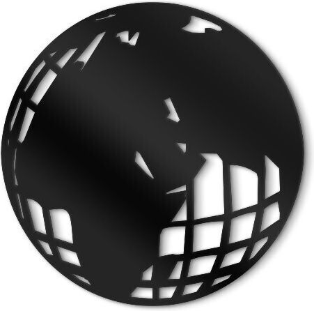 Walls 3D Декоративен Силует Глобус Полирезин 50x50см