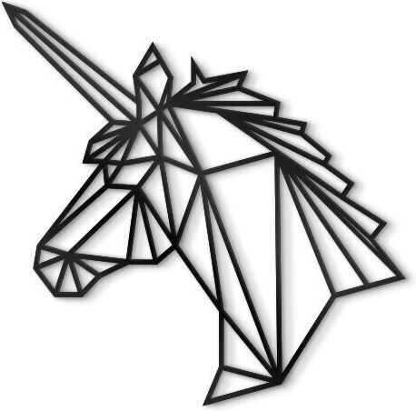 Walls 3D Wall Decor Polygonal Unicorn Silhouette Made of Plastic 50x50cm