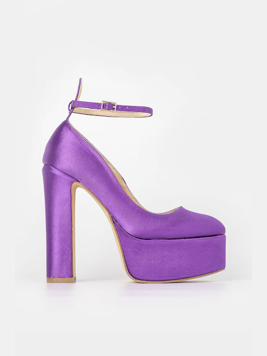 Louizidis Purple High Heels with Strap