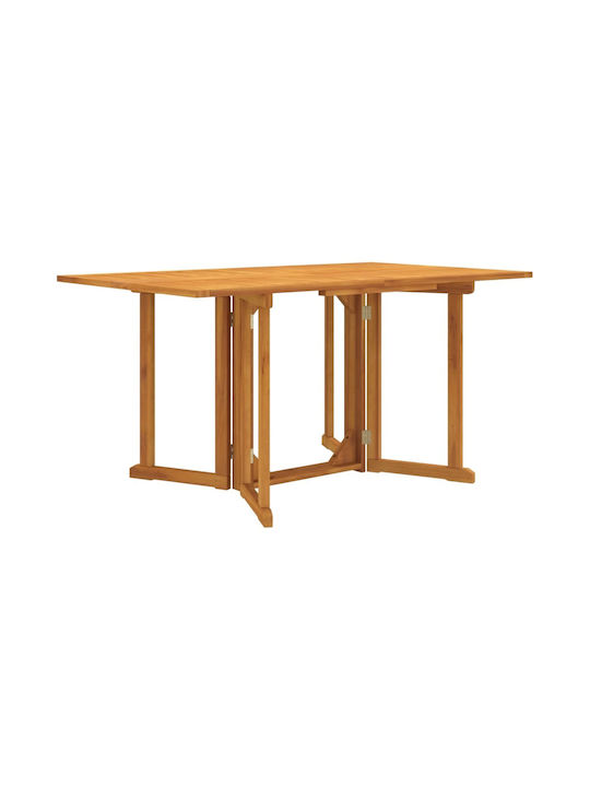 Outdoor Dinner Foldable Wood Table Natural 150x90x75cm