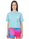 The North Face Women's Athletic Crop Top Short Sleeve Light Blue