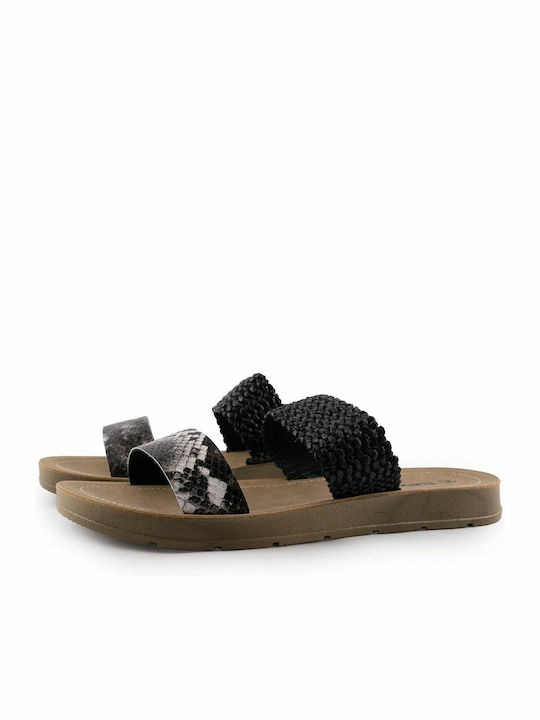 Love4shoes Women's Sandals Black Animal Print