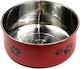 Edelstahl Schalen Futter & Wasser für Hund & Katze 2x 1.6lt 18cm in Rot Farbe