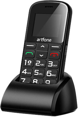 Artfone CS182 Dual SIM Mobil cu Butone Mari (Meniu grecesc) Negru