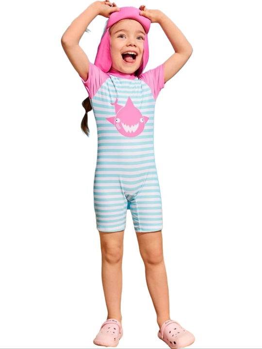 Babykids Costum de baie pentru copii Întreg cu pălărie Albastru deschis