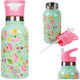 Total Gift Kinderflasche Thermos Rostfreier Stahl mit Strohhalm Auslaufsicher Grün 350ml