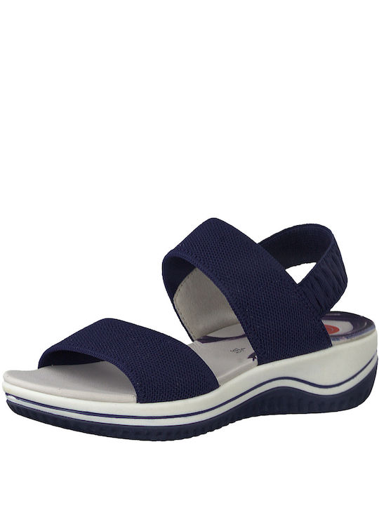 Jana Women's Flat Sandals Anatomic with Strap in Navy Blue Color