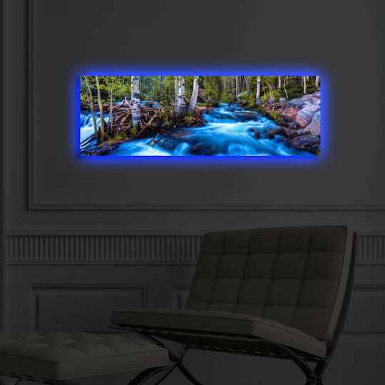 Πίνακας Ξύλινος με LED Φωτισμό 90x90cm
