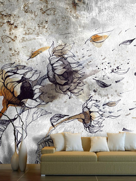 Wall Mural Fabric White L300xW210cm