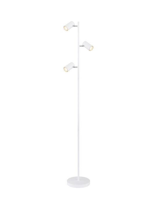 Globo Lighting Robby Floor Lamp H154xW25cm. with Socket for Bulb GU10 White