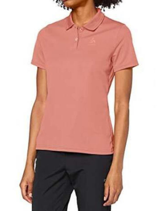 Odlo Women's Athletic Polo Shirt Short Sleeve Pink