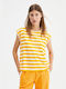 Compania Fantastica Women's T-shirt Striped Yellow