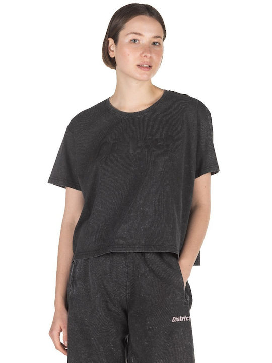 District75 Damen Crop T-shirt Schwarz