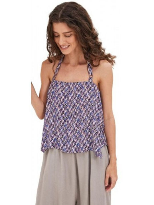 Namaste Women's Summer Blouse Sleeveless Purple