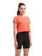 Superstacy Damen Sportliches Crop Top Kurzarm Orange