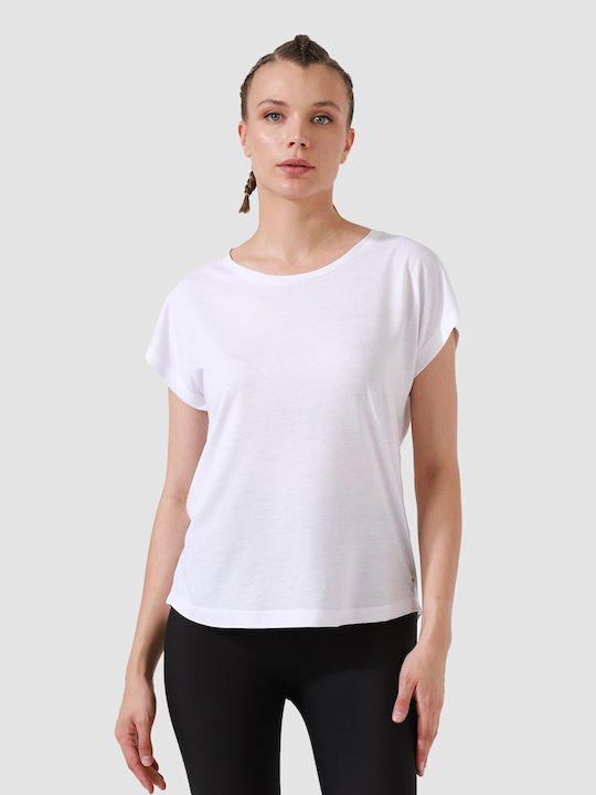 Superstacy Γυναικείο Αθλητικό T-shirt Λευκό