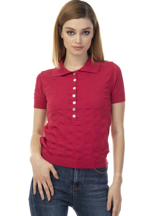 Raffaella Collection Damen Bluse Kurzärmelig Rot