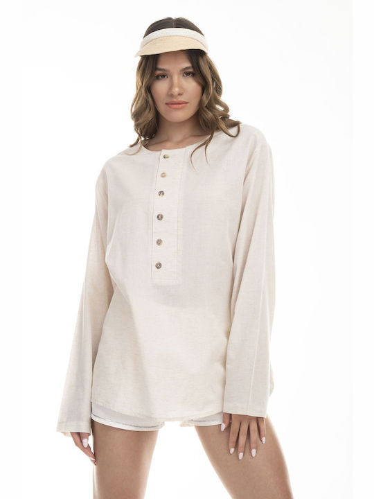 Raffaella Collection Women's Blouse Long Sleeve Beige