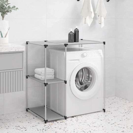 vidaXL Wall Mounted Bathroom Shelf Metallic with 2 Shelves 87x55x90.5cm Gray