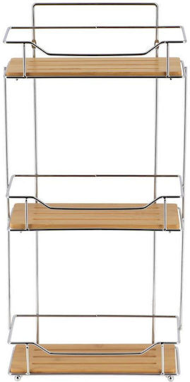 Atmosphera Επιτοίχια Ραφιέρα Μπάνιου Bamboo με 3 Ράφια 27x12x57cm