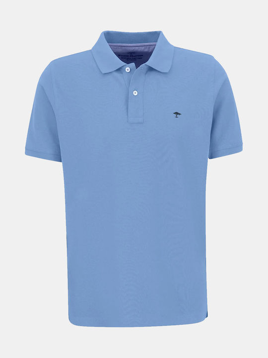 Fynch Hatton Herren Shirt Kurzarm Polo Hellblau