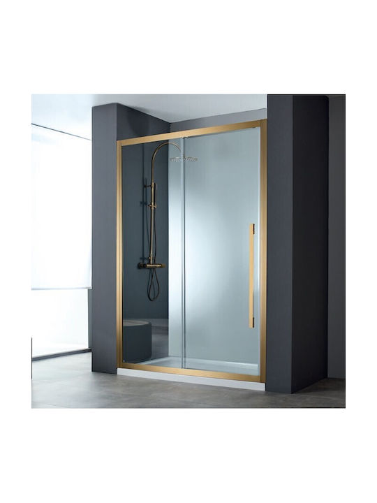 Devon Noxx Shower Screen for Shower with Sliding Door 122-125x200cm Clean Glass Bronze Brushed