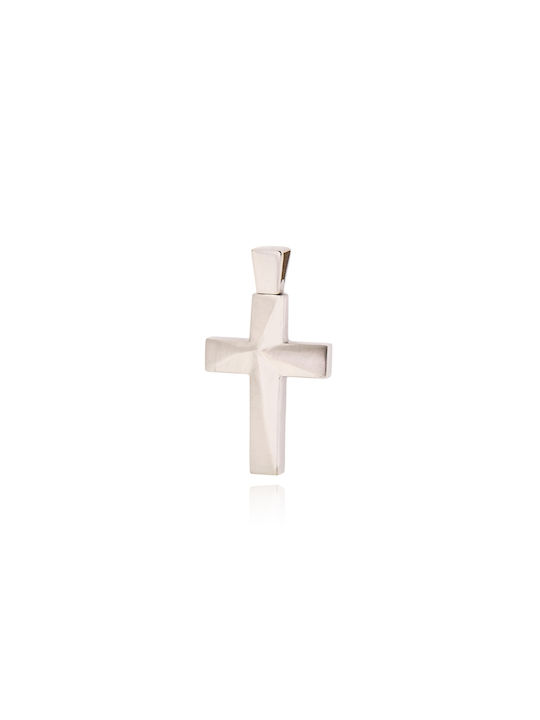 Skaras Jewels Men's White Gold Cross 14K