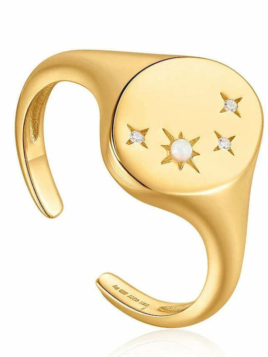 Ania Haie Ring with Stones made of Silver Gold Plated