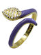 Poco Loco Damen Chevalier Ring mit Steinen & Emaille aus Silber Vergoldet