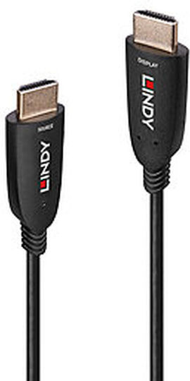Lindy HDMI 2.1 Ultra High Speed 48Gbps 4K 120Hz HDR VRR Cable HDMI male - HDMI male 20m Μαύρο