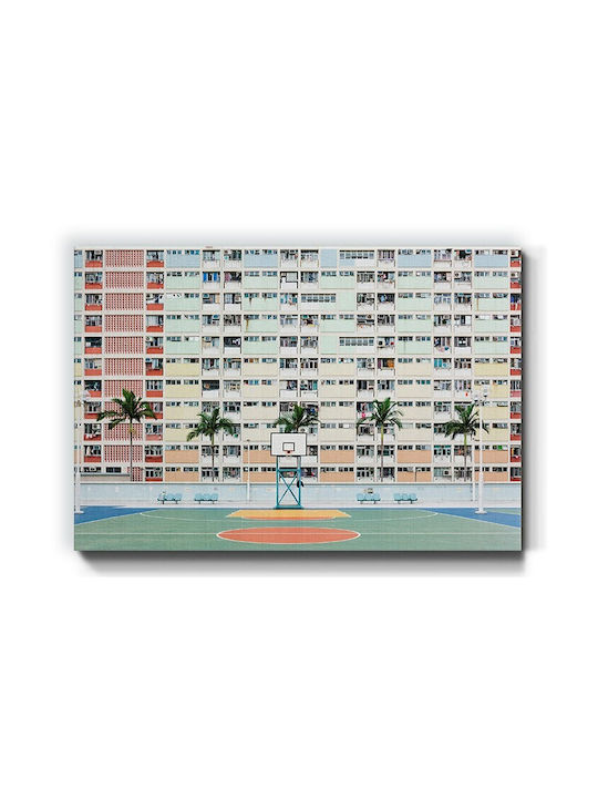 Walls Multicolored Basketball Court Painting on...