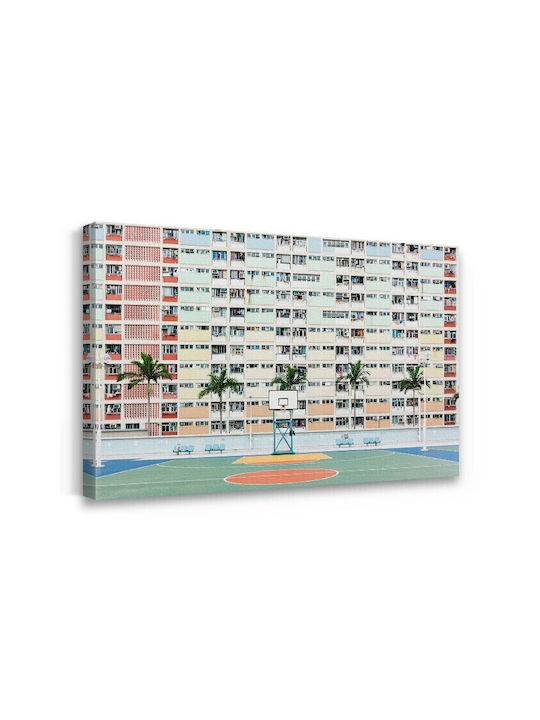 Walls Multicolored Basketball Court Painting on...