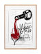 Walls Red Wine Glass Πίνακας σε Καμβά 40x50cm