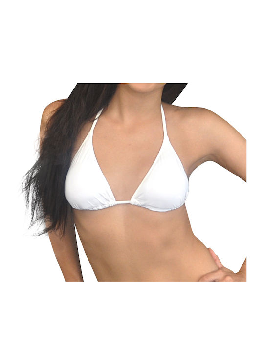 Apple Boxer Triangle Bikini Top White