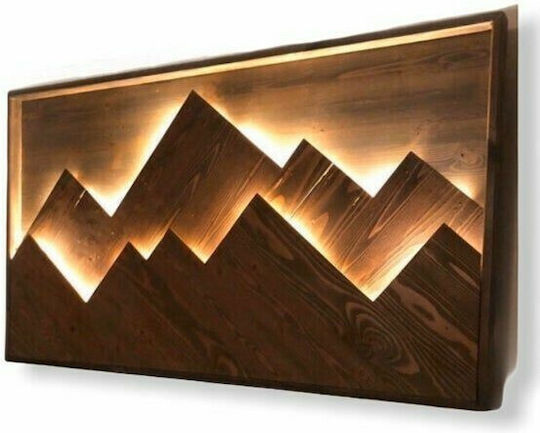 Tablou Lemn cu iluminare LED 100x100cm