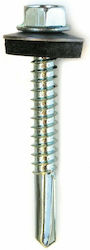 Fisco Self-Piercing Drilling Screw Hexagon Metallic with Diameter M6.3 and Length 38mm